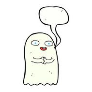 funny cartoon ghost with speech bubble N103