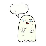 funny cartoon ghost with speech bubble N104