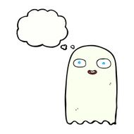 funny cartoon ghost with speech bubble N105