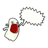 funny cartoon ghost with speech bubble N106