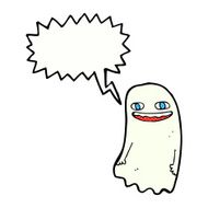 funny cartoon ghost with speech bubble N107