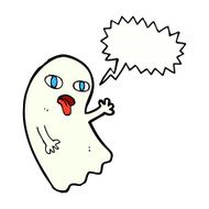funny cartoon ghost with speech bubble N108