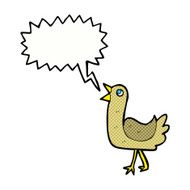 cartoon bird with speech bubble N305
