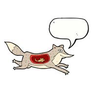 cartoon wolf with mouse in belly speech bubble N7