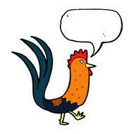 cartoon cockerel with speech bubble N33