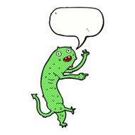 cartoon gross little monster with speech bubble N11