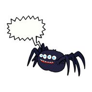 cartoon spooky spider with speech bubble N11