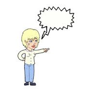 cartoon woman pointing with speech bubble N250
