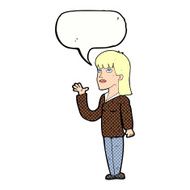 cartoon woman explaining with speech bubble N55