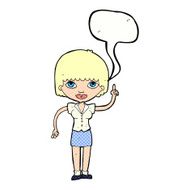 cartoon woman with idea speech bubble N291