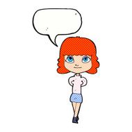 cartoon happy girl with speech bubble N101