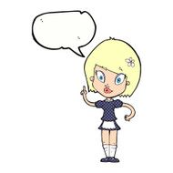 cartoon pretty maid with speech bubble N12