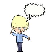 cartoon boy with question speech bubble N23