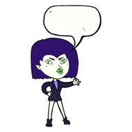 cartoon vampire girl with speech bubble N268