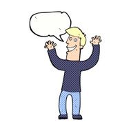 cartoon excited man with speech bubble N83