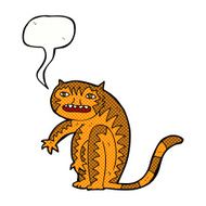 cartoon tiger with speech bubble N7