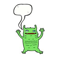 cartoon little monster with speech bubble N35