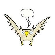 Cartoon owl with speech bubble N81