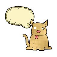 cartoon dog sticking out tongue with speech bubble N17