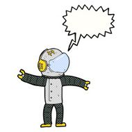 cartoon astronaut with speech bubble N141