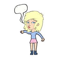 cartoon woman playing it cool with speech bubble N12