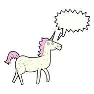 cartoon unicorn with speech bubble N46