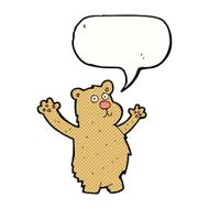 cartoon funny bear with speech bubble N5