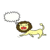 cartoon lion with speech bubble N21