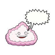 cartoon decorative cloud with speech bubble N14