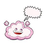 cartoon decorative cloud with speech bubble N15