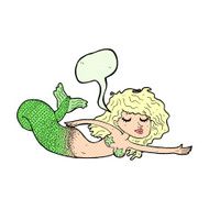 cartoon mermaid with speech bubble N77