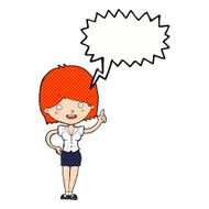 cartoon woman with idea speech bubble N292