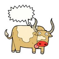 cartoon bull with speech bubble N33