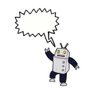 cartoon robot with speech bubble N221