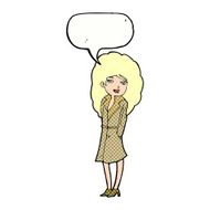 cartoon female spy with speech bubble N30