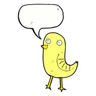 funny cartoon bird with speech bubble N149