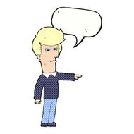 cartoon man blaming with speech bubble N12