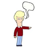 cartoon man pointing with speech bubble N226