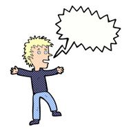 cartoon happy man with speech bubble N540