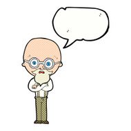 cartoon annoyed old man with speech bubble N80