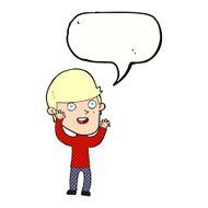 cartoon happy man with speech bubble N541
