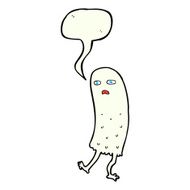 cartoon funny ghost with speech bubble N19