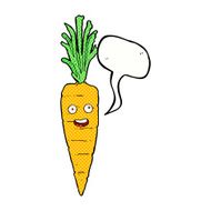 cartoon carrot with speech bubble N4