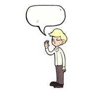 cartoon arrogant boy with speech bubble N12