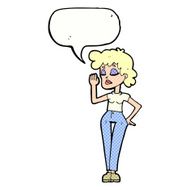 cartoon woman ignoring with speech bubble N24
