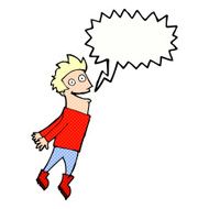 cartoon drenched man flying with speech bubble N12