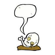 cartoon old bones with speech bubble N4