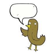 funny cartoon bird with speech bubble N151