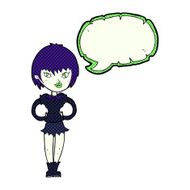 cartoon pretty vampire girl with speech bubble N35