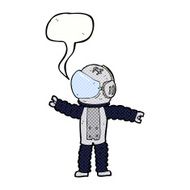 cartoon astronaut reaching with speech bubble N11